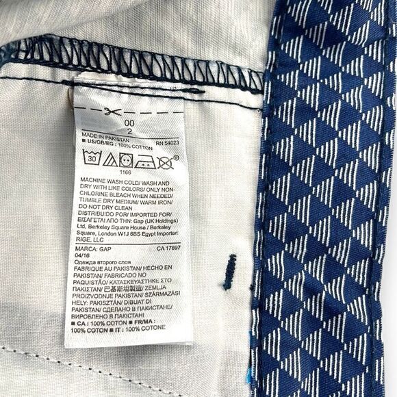 Gap Shorts Womens Size 00 R Blue Diamond Geo Flat‎ Front Short - Picture 4 of 8